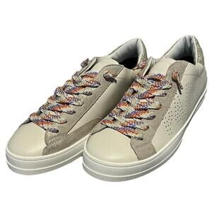 P448 John Sneaker Womens 9.5 White Gray Glitter Low Top